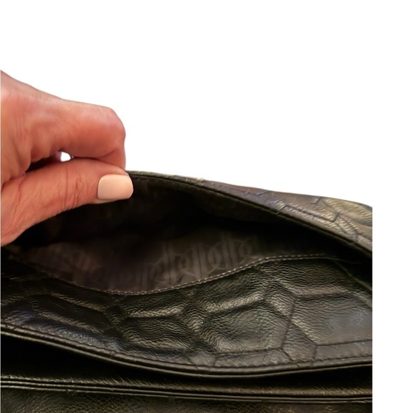 JENNIFER LOPEZ J Lo Black Embroidered Bag with Chain and Faux Leather. - Picture 6 of 12